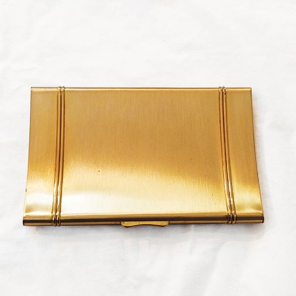 Vintage Art-Deco Volupte Gold Curv-Case Unisex Cigarette Compact in Box - Picture 4 of 11